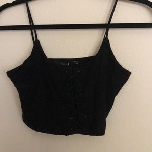 Lace up cropped tank